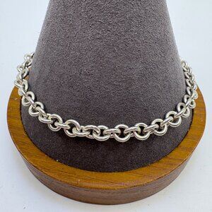 VTG Solid Sterling Silver 925 Round Link Chain Bracelet Size 9.25" Length